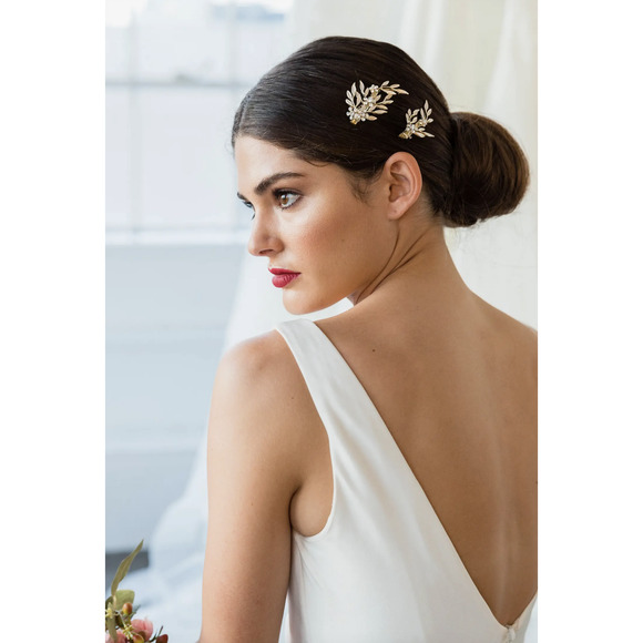 New Brides & Hairpins Catalina Set Of 2 Hair Clips, Size One Size - Metallic